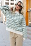 Hendrix Diamond Knit Sweater | Green